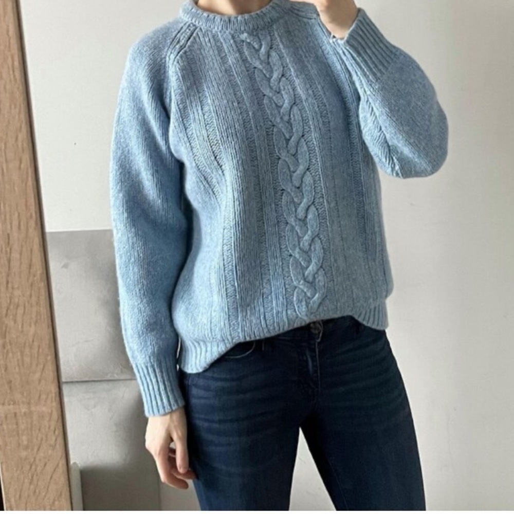 Ricki’s cable sweater wool blend light blue Sz L